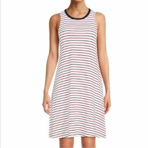Time and Tru Women's Sleeveless Red, White, Blue Stripe Summer Dress, Size XXL
